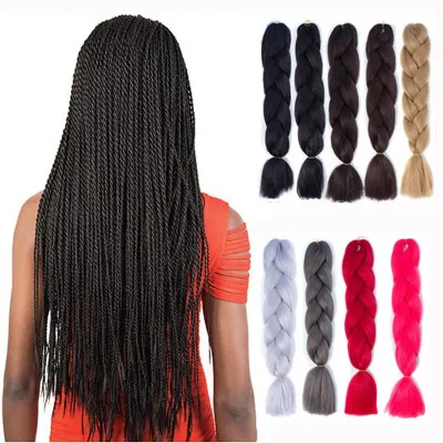 LSY Braids Hair Synthetic Hair Weaves Synthetic Braiding Hair Extensions Jumbo Crochet Braids