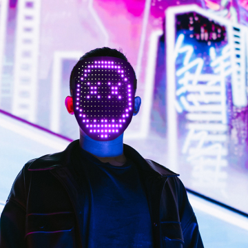 Handheld Changing LED Light Up Masks for Halloween Party