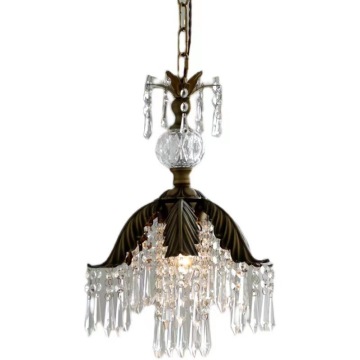 European Vintage Crystal Chandeliers and Brass Lamps for Restaurant, Bedroom, Cloakroom, Porch, and Aisle with Remote Control
