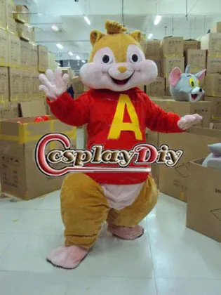 Lovely animal mascot Chipmunk Alvin costume from a classic film character