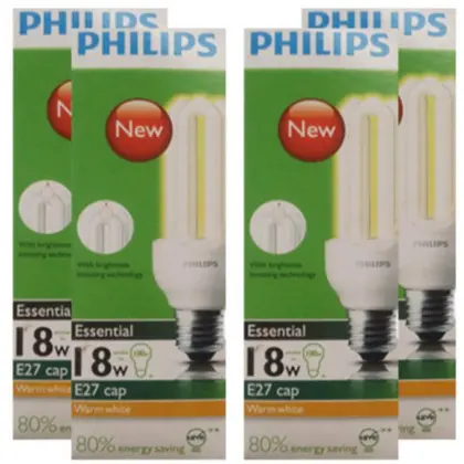 Philips 18W Energy-Saving Bulb E27 Screw Warm/White Light