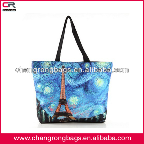 Full color digital printed canvas tote bag for girls, women handbag manufacturers