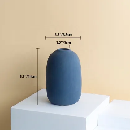 Nordic Modern Blue Ceramic Bud Vase - Home & Outdoor Decor