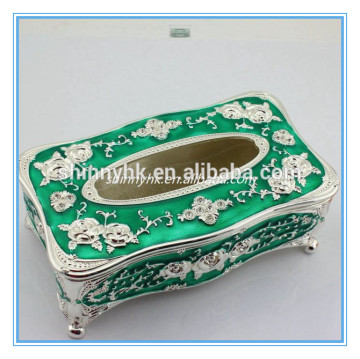 Factory direct selling tissue box art and craft holder rectangular green colour