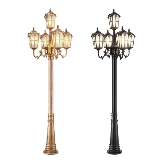 Solar Garden Lamp: Waterproof Vintage High Pole Outdoor LED Light for Theme Park and Villa