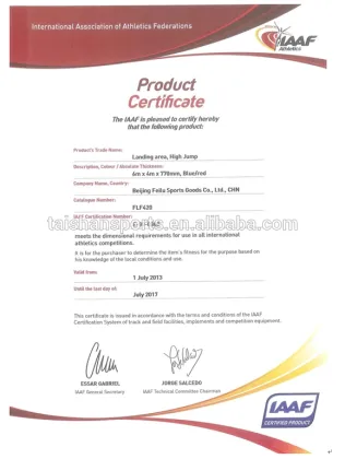 High Jump Pad IAAF Estera de salto de altura para atletismo