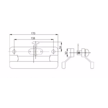 SERRURE DE BALCON POUR PORTE COULISSANTE EN ALUMINIUM