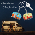 TASSE CAMPER CAMPER Happy camper camper Keyring RV Coppia di portate per portachiavi set da campeggio