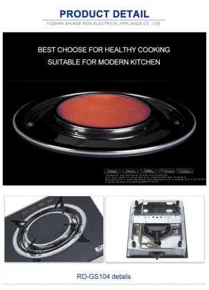 Infrared Tempered Glass Top 2 Burner LPG/Natural Gas Cheff Restaurant Stove Cooker