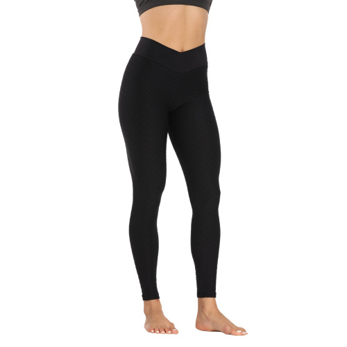 Leggings da yoga senza cuciture jacquard