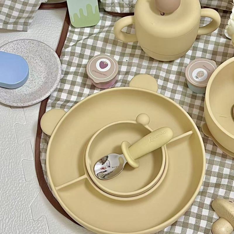 Bear-Ear Toddler Tableware Set with Practical Design