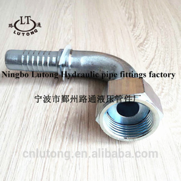 ISO 12151-1 SAE J516 Swaged hydraulic pipe fittings zinc plate 90 degree ORFS female flat seat