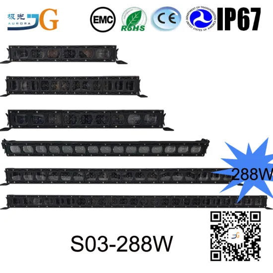 Super Slim 3W 5W 10W PC Lens 50 Inch 288W Off Road Light Bar Hi/Lo Beam Led Light Bar With EMC