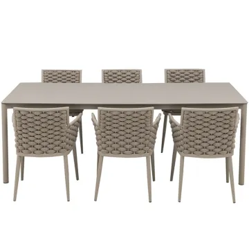 Rope Outdoor Furniture Garden Set Rattan Dinning Chair