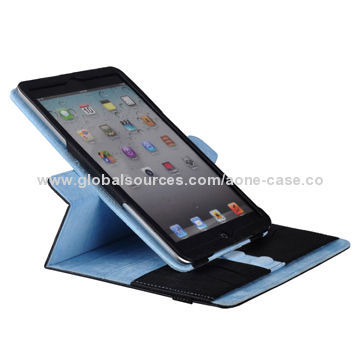 Synthetic Case for iPad, with Card Holder, 360° Rotating