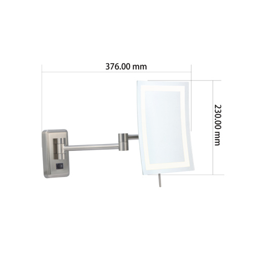 Square lighted makeup mirror