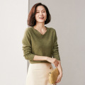 women's autumn and winter V neck cashmere sweater