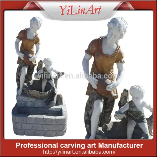 Outer Door Stone Water Wall Fountain With Statue YL-W193