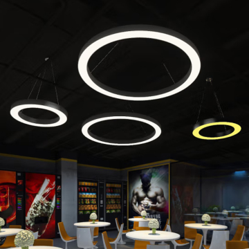 Modern LED Dimmable Ring Linear Chandelier Ceiling Light