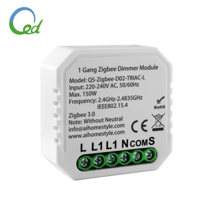 Tuya Zigbee Dimmer 150W No Neutral Wire - Smart Life App & Alexa Echo Google Home Wireless Control