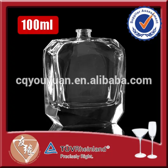 100ml square super flint glass custom brand bulk wholesale odd shaped glass perfume bottle