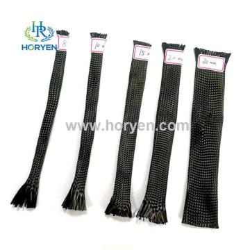 High-strength 3k 6mm 12mm carbon fiber braided sleeve