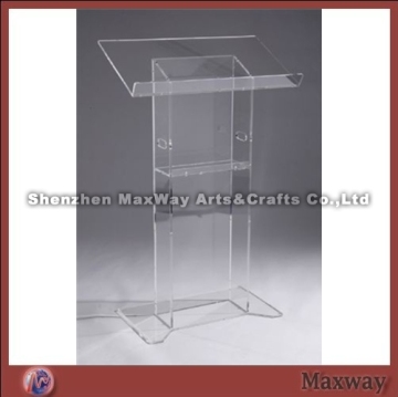 Transparent simple square stable lucite/acrylic lectern