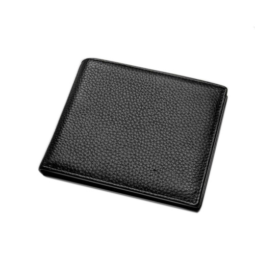 Customized logo Genuine Leather Men's Wallet with Windows