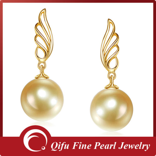 Angle wing style 18k south sea pearl earring fine jewelry design