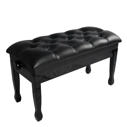 OEM Quality Solid Wood Black Leather Piano Bench Adjustable for Yamaha Electric Keyboards