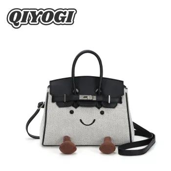 Cross border cute smiley face handbag, crossbody bag, cotton bag, autumn and winter cartoon fashion Kelly bag, platinum bag, wo