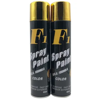 Metallic Golden Bright Gold Spray Paint - 400ml Auto Spray Lacquer Factory Supply