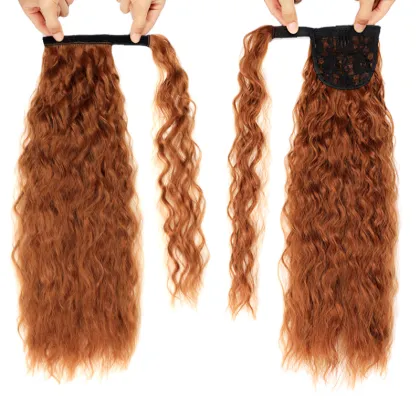 Clip in Ponytail Extension Wrap Around Long Straight Pony Tail Hair Synthetic Hairpiece