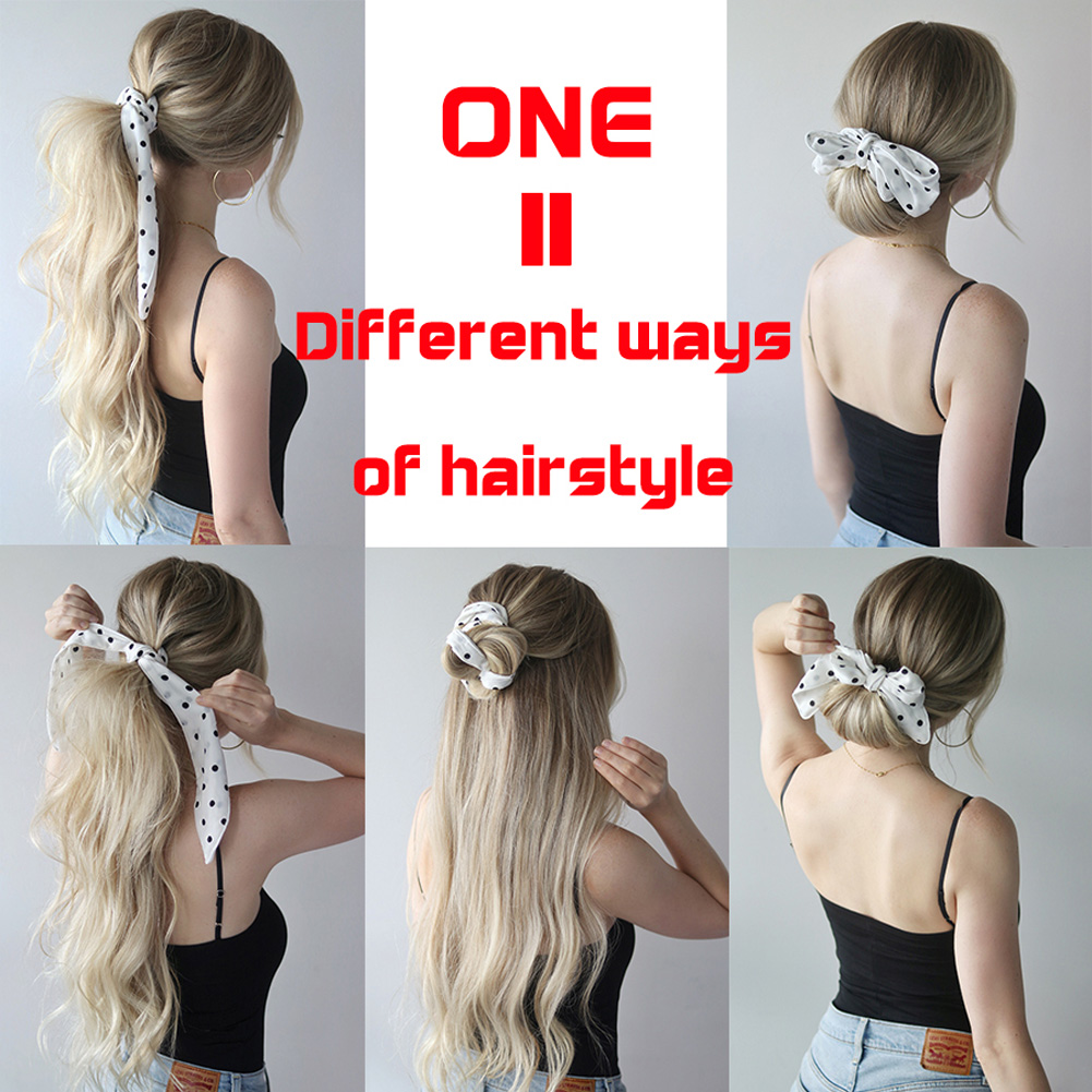 Bohemian Floral Printed Long Streamers Elastic Hair Ribbon Bands Scrunchie Bow Knot Women Girls Hair Scarf Ties Hair Accessories