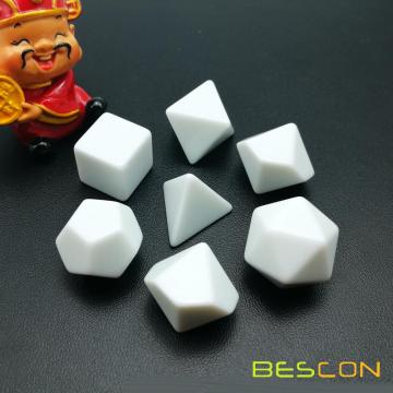 Bescon Blank Polyhedral RPG Dice Set 42шт. Набор исполнителей, сплошные черные и белые цвета в комплекте из 7, 3 комплектов для каждого цвета