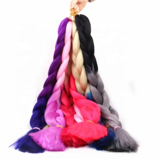 Xuchang Harmony 4pcs/lot 165g/pc 82inch 64inch cheap jumbo box braids crochet hair synthetic jumbo braiding hair