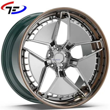 Chrome 5*114 3-Piece Passenger Racing Car Spoke Wheels: 24x10J Concave Forged Wheels