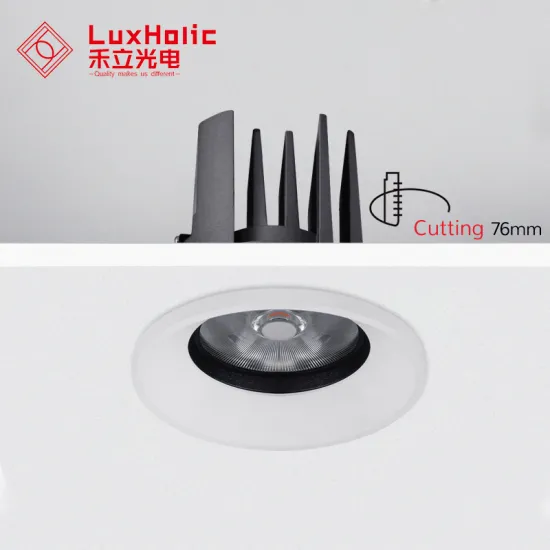 Die-Cast Aluminum Anti-Glare Indoor COB Recessed LED Downlight