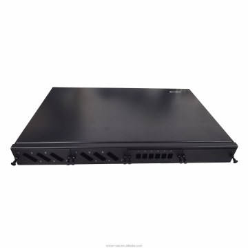 19\" 1U 24-Core Rack-Mounted Fiber Optic Patch Panel with Replaceable Adapter Front Panel
