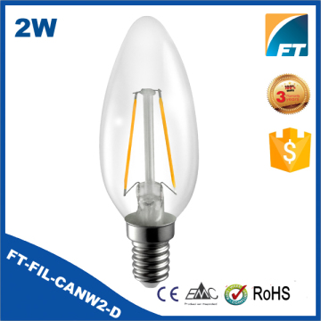 FT-FIL-CANW2-D 2W E14 AC110V/230V Dimmable LED Filament Candle Bulb