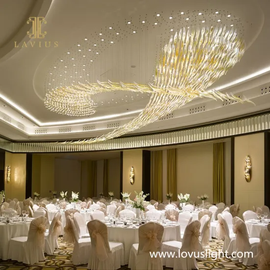 Hotel banquet hall high luxury custom chandelier Large-scale project decoration ceiling chandelier