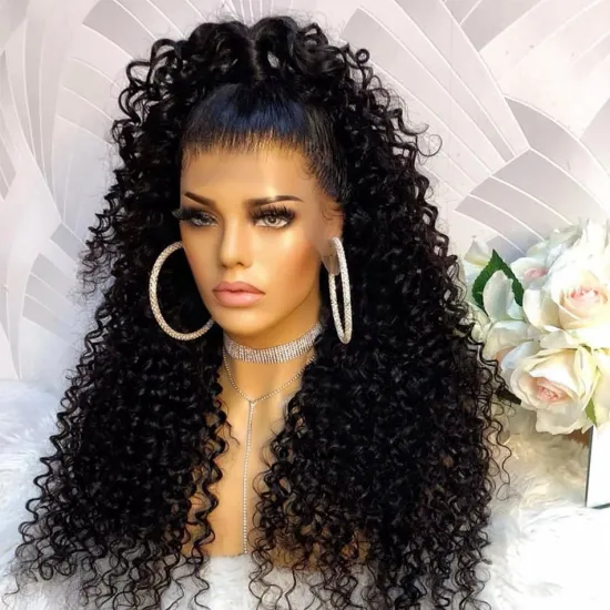 Transparent Swiss Lace Frontal Wig Raw Indian Deep Curly Wave 100% Virgin Human Hair Hd Full 360 Lace Front Wig For Black Women