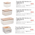 Clear Acrylic Tissue Box With Bamboo Lid