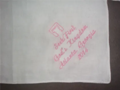 Cotton Ladies' Flower Embroidery Handkerchief