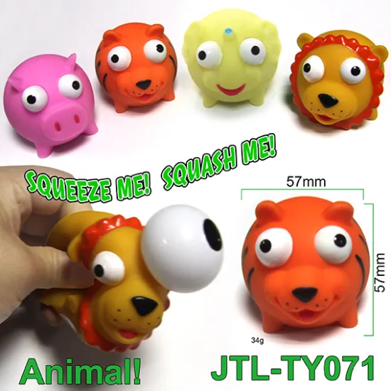 New Plastic Rubber Pop-eye Animal Toys
