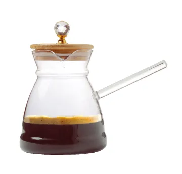 Glass teapot with bamboo handle