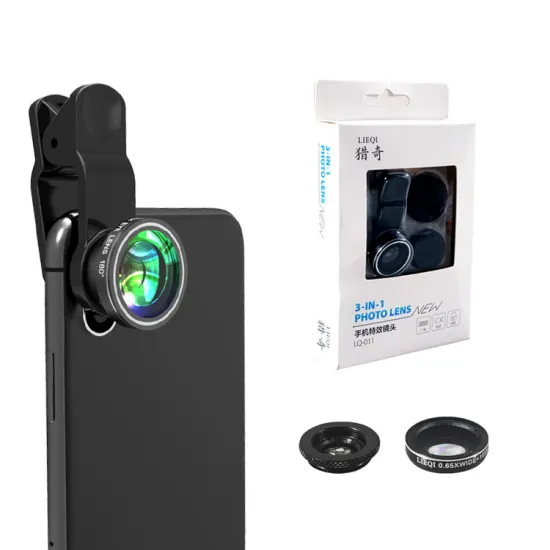 Universal 3-in-1 Clip-on Mobile Phone Lenses: Fisheye, Wide Angle, Macro