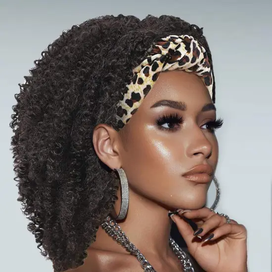 Hot Selling Short Curly Headband Wigs for Black Women Synthetic Kinky Curly Headbands for Wigs