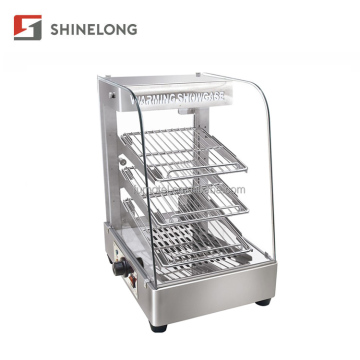 K423 2 Layers Luxurious Stainless Steel Warming Showcase
