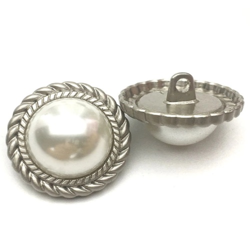 Guziki metalowe okrągłe ozdobne perłowe guziki